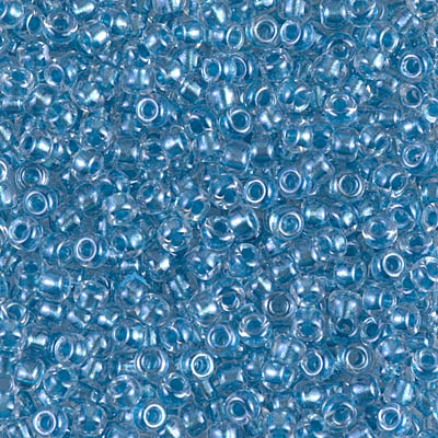 8-2606:  8/0 Sparkling Sky Blue Lined Crystal AB Miyuki Seed Bead 