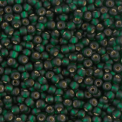 8-27F:  8/0 Matte Silverlined Dark Emerald  Miyuki Seed Bead - 8-27F*