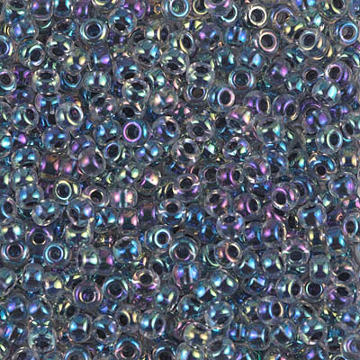 8-283:  8/0 Noir Lined Crystal AB (Was 830) Miyuki Seed Bead 