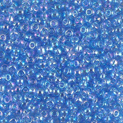 8-299:  8/0 Pale Sapphire AB Miyuki Seed Bead 