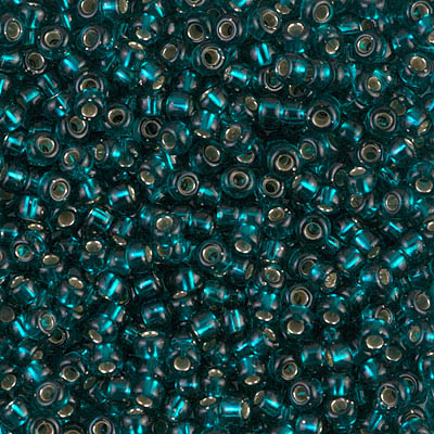 8-30:  8/0 Silverlined Dark Teal Miyuki Seed Bead 