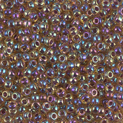 8-342:  8/0 Berry Lined Light Topaz AB Miyuki Seed Bead 
