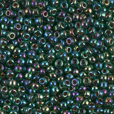 Caravan Beads - Miyuki - 8-344: 8/0 Lined Green AB (Was 837