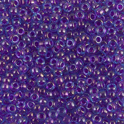 8-352:  8/0 Fuchsia Lined Aqua Luster (Was 839) Miyuki Seed Bead 
