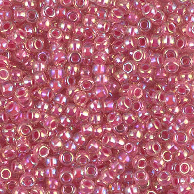 8-355:  8/0 Hot Pink Lined Crystal AB Miyuki Seed Bead 