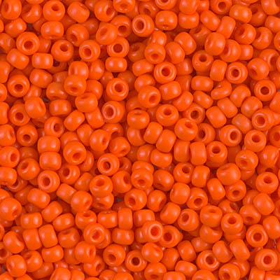8-406:  8/0 Opaque Orange Miyuki Seed Bead 
