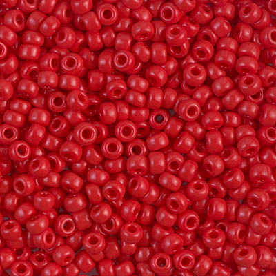 8-408:  8/0 Opaque Red Miyuki Seed Bead 