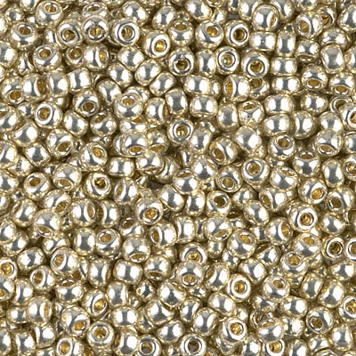 8-4201:  8/0 Duracoat Galvanized Silver Miyuki Seed Bead 