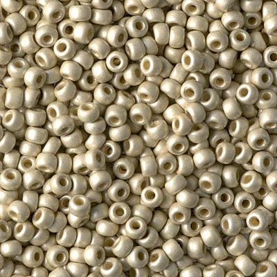 8-4201F:  8/0 Duracoat Galvanized Matte Silver Miyuki Seed Bead 