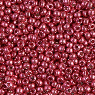 8-4211:  8/0 Duracoat Galvanized Light Cranberry Miyuki Seed Bead 