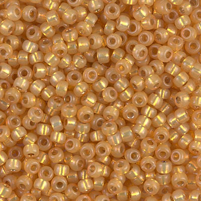 8-4231:  8/0 Duracoat Silverlined Dyed Golden Flax Miyuki Seed Bead 