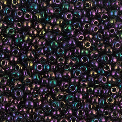 8-454:  8/0 Metallic Dark Plum Iris (Was 724) Miyuki Seed Bead 