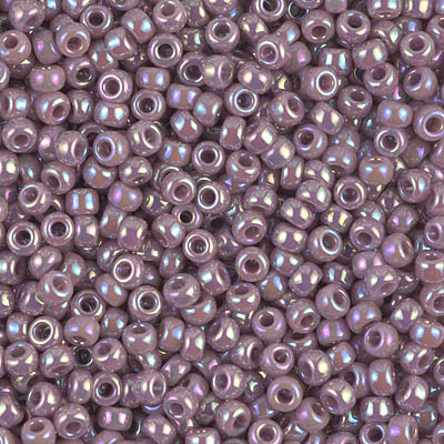 8-478:  8/0 Opaque Mauve AB Miyuki Seed Bead 