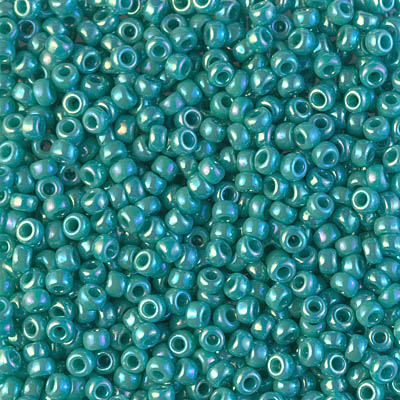 8-481:  8/0 Opaque Turquoise Green AB  Miyuki Seed Bead 