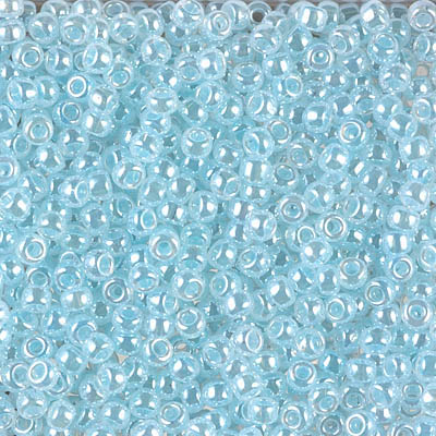 8-522:  8/0 Light Aqua Ceylon Miyuki Seed Bead 