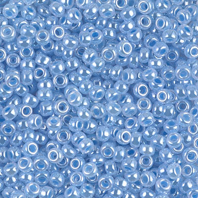 8-524:  8/0 Sky Blue Ceylon Miyuki Seed Bead 