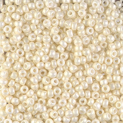 8-594:  8/0 Cream Ceylon  Miyuki Seed Bead 