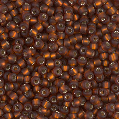 8-5F:  8/0 Matte Silverlined Dark Topaz Miyuki Seed Bead - 8-5F*