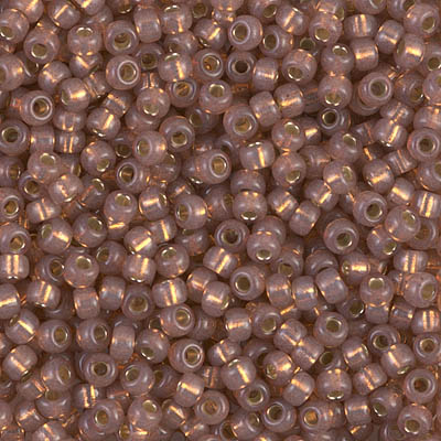 8-641:  8/0 Dyed Rose Bronze Silverlined Alabaster Miyuki Seed Bead 