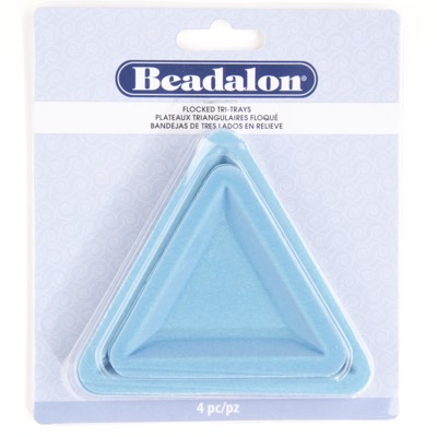 AX-0040: Flocked Triangle Trays in 2 Sizes - 4 pcs 