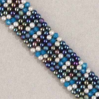 BB-455:  Metallic Variegated Blue Iris Miyuki Berry Bead - BB-455*