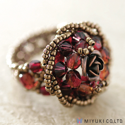 BFK-080:  Miyuki Rote Rose Ring Kit 