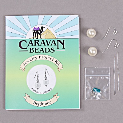 Aphrodite Earrings - Cream and Blue 