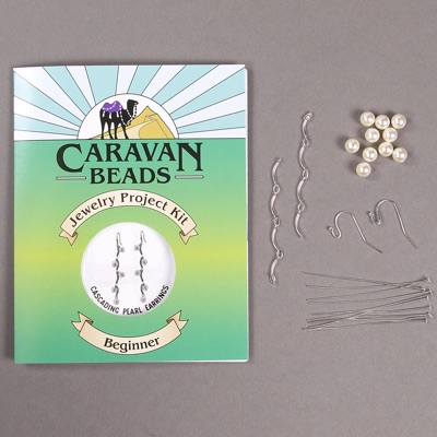 Cascading Pearl Earrings - White and Silver 