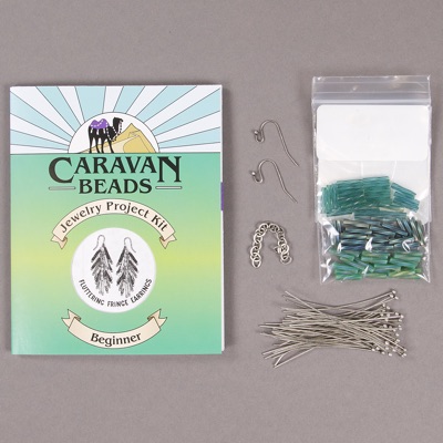 Fluttering Fringe Earrings - Emerald Hummingbird 