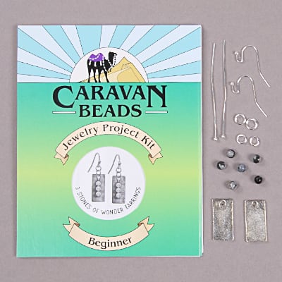 Three Stones of Wonder Earrings - Silver and Snowflake Obsidian 