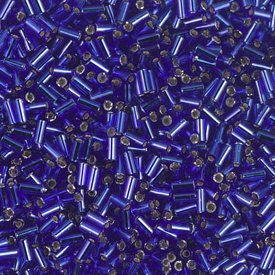 BGL1-020:  3mm Miyuki Bugle Bead Silverlined Dark Sapphire (was BGL1-048) 