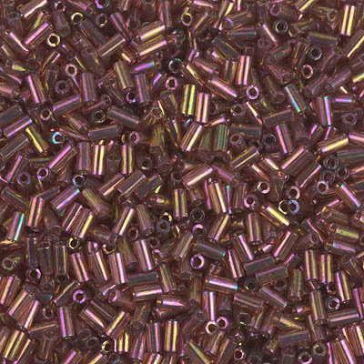 BGL1-301:  3mm Miyuki Bugle Bead Dark Topaz Rainbow Gold Luster 