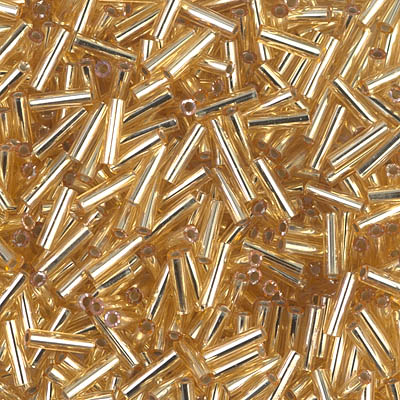BGL2-003:  6mm Miyuki Bugle Bead Silverlined Gold (was BGL 