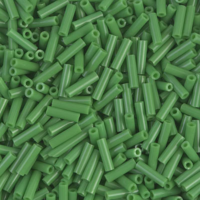 BGL2-411:  6mm Miyuki Bugle Bead Opaque Green 