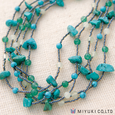 BO-084:  Miyuki Stone Bunch Necklace Kit 