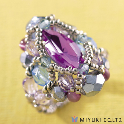 BO-089-1:  Miyuki Amethyst Courtly Ring Kit 