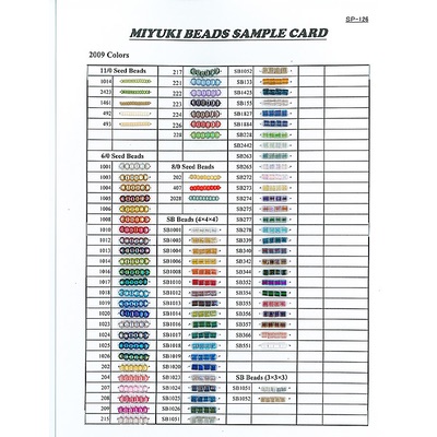 CARD-2009-1:  New Colors 2009 (SP-126) (11/0, 6/0, 8/0, SB) 