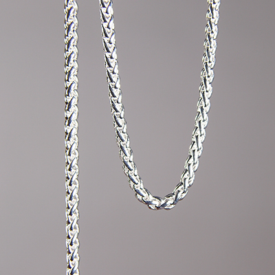 CH0002-S: 3mm Wheat Chain - Silver (5ft) 