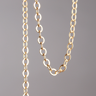 CH0003-MG: 5x4.5mm Flat Cable Chain - Matte Gold (5ft) 