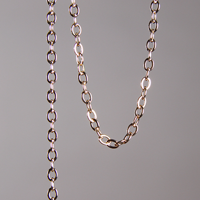 CH0004-G: 4x3mm Flat Cable Chain - Gold (5ft) 