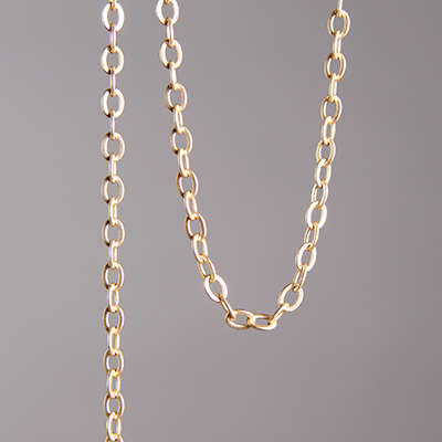 CH0004-MG: 4x3mm Flat Cable Chain - Matte Gold (5ft) 