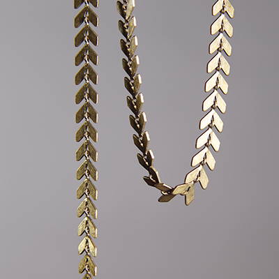 CH0007-AB: 6.5mm Chevron Chain - Antique Brass (5 ft) 