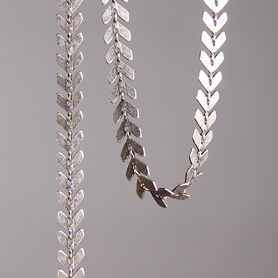 CH0007-AS: 6.5mm Chevron Chain - Antique Silver (5 ft) 
