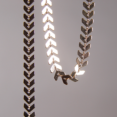 CH0007-G: 6.5mm Chevron Chain - Gold Plated (5 ft) 