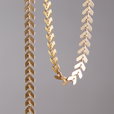 CH0007-MG: 6.5mm Chevron Chain - Matte Gold (5 ft) 