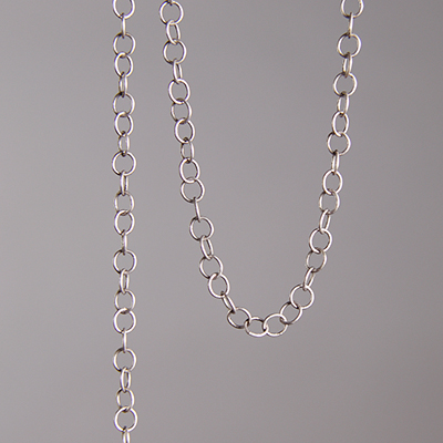 CH0013-AS: 4.2 x 4mm Fine Round Cable Chain - Antique Silver (5 ft) 