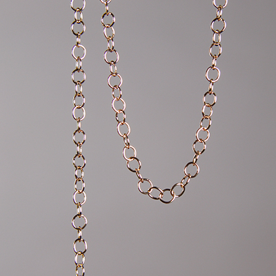 CH0013-G: 4.2 x 4mm Fine Round Cable Chain - Gold Plated (5 ft) 