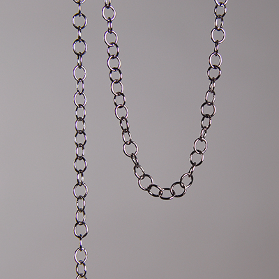CH0013-GM: 4.2 x 4mm Fine Round Cable Chain - Gunmetal (5 ft) 
