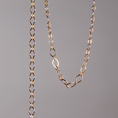 CH0014-G: 4 x 3mm Oval Link Cable Chain - Gold Plated (5 ft) 