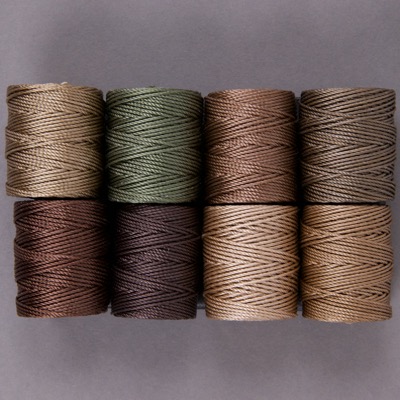 CLC.400.MIX-14: C-Lon Tex 400 Bead Cord Mix 14: Earth Mix (8 colors, 1 bobbin each) 